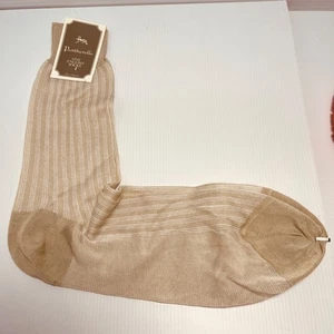 Pantherella Vintage Mens Cotton Crew High Lightweight Beige With Tags Size 11.5 - Picture 1 of 7