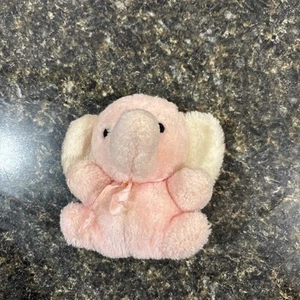 Russ Berrie Vintage Elefant Plüsch 4 Zoll rosa 70er Jahre rosa Band - Bild 1 von 10