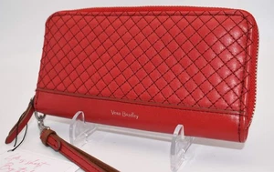 Vera Bradley Leder Tragetasche RFID Akkordeon Handgelenktasche/Geldbörse in "Kardinalrot" - Bild 1 von 12