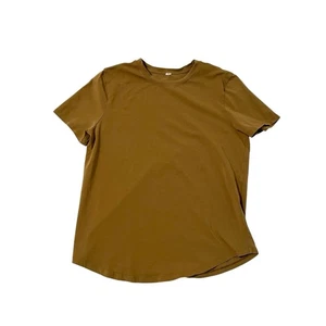 Lululemon Love geschwungener Saum Rundhalsausschnitt T-Shirt Pima-Baumwolle camelbraun Gr. 10 - Bild 1 von 5