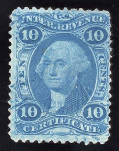 US Scott R33c Used 10c blue Certificate Revenue Lot Z396 bhmstamps - Picture 1 of 2