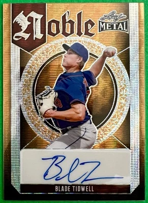 BLADE TIDWELL 2023 Leaf Metal Noble GOLD WAVE AUTO New York Mets SSP 1/1 - Image 1 of 3