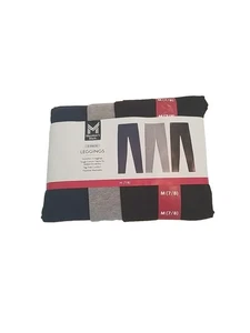 Girls Leggings 3-Pack Elastic Waistband Cotton M (7/8) Back To School - Picture 1 of 5