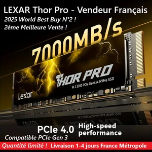 SSD INTERNE GAMING NVME 4.0 1TO 2TO 4TO LEXAR THOR PRO PCIE 4.0 2280 PS5 LAPTOP - Zdjęcie 1 z 12