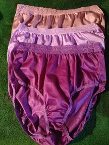 3 Pair Sz 7 vintage fruit of the loom 100% nylon panties w/tag, Lace Waistband  - Picture 1 of 4