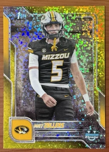 2025 1st Bowman Chrome U Matt Zollers Yellow Mini Diamond #19 SN 194/350 QB - Bild 1 von 3
