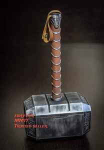 Antique Handmade Thor Hammer Mjolnir Hammer Metal Thor's Hammer Replica - Foto 1 di 1
