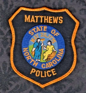 Matthews North Carolina Police Shoulder Patch (USED) ( Obsolete ) 100% Authentic - Picture 1 of 2