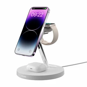 SwitchEasy MagEasy PowerStation 4 en 1 Support de Charge Magnétique Sans Fil Blanc - Photo 1 sur 4
