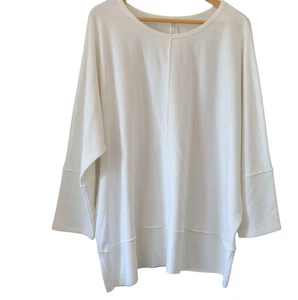 Spanx Oversize Sweatshirt Top White Athleisure Comfy Cozy Lagen - Picture 1 of 6
