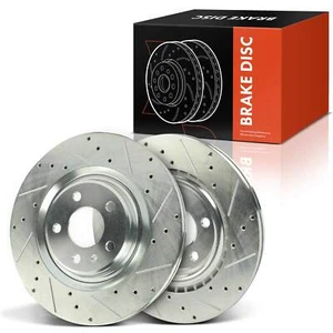 2x Rear Drilled Brake Rotor for Audi A4 allroad A4 Quattro A5 A6 Porsche Macan - Picture 1 of 8