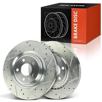 2x Rear Drilled Brake Rotor for Audi A4 allroad A4 Quattro A5 A6 Porsche Macan - Image 1 of 4