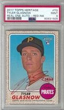 2017 Topps Heritage TYLER GLASNOW Real One Autograph Red Ink #ROA-TG PSA 9 MINT