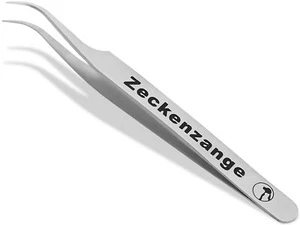 Profi Pinzette Zeckenzange Spitz Silber Zecken Fremdkörper Zeckenentferner Hunde - Bild 1 von 8