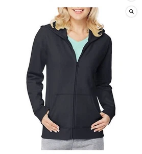 Hanes Women's Fleece Full Zip Hoodie Slate Heather Size Medium - Picture 1 of 1