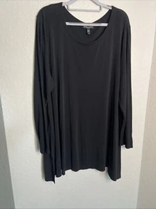 Top Eileen Fisher 100% seta manica lunga taglie forti 3X - Foto 1 di 7