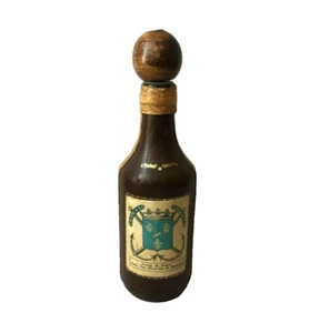 Vintage Leather Covered 10 1/4" Bottle w/ Stopper France - Rare!! - Picture 1 of 4