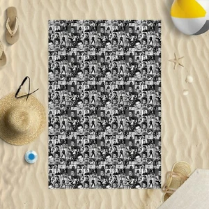 Toalla De Playa Microfibra En Blanco Y Negro De Elvis Presley 58"X39" - Imagen 1 de 1
