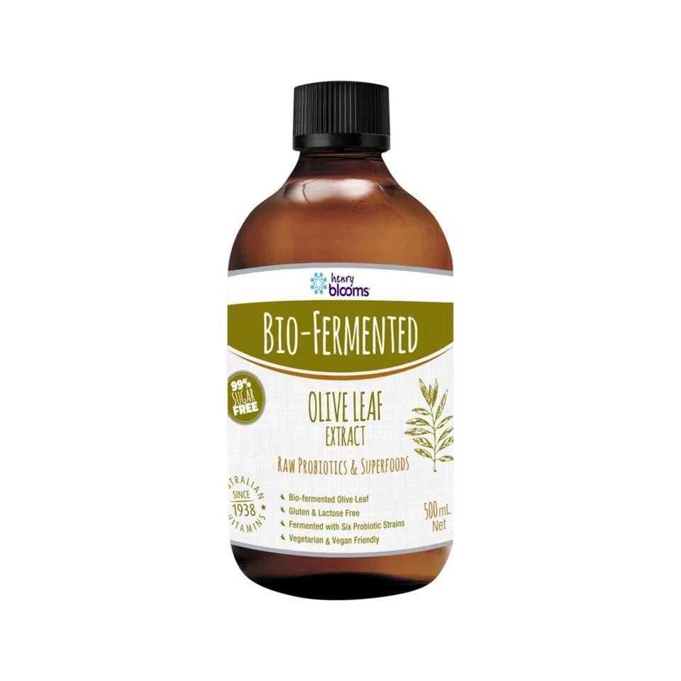 Henry Blooms Bio-Fermented Olive Leaf Extract 500ml Raw Probiotics & Superfoods Foto 1 de 1