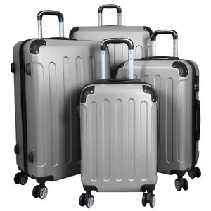 Hartschalen Reise Trolley vier Rollen Koffer M L XL XXL oder Set Gronau Silber - Bild 1 von 17
