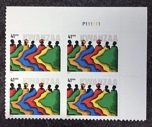 USA2007 #4220 41c Kwanzaa - Plate Block of 4 Mint NH holiday - Picture 1 of 4