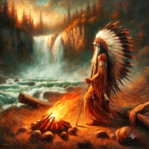 Abstract Fire by the Falls - Picture 1 of 5