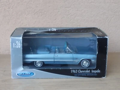 Chevrolet Impala 1963 Die Cast  Welly 1/26 Modellino Auto Americana Oldsmobile - Immagine 1 di 4