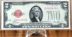 1928A Legal Tender 2 Dollar Note - Almost Uncirculated (AU) - Woods/Mellon Signe - Picture 1 of 2