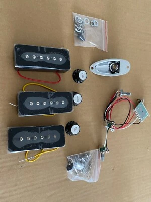 3 P90’s, 3 Knobs, 1 V pot, 2 T pots, Wiring, 5 Way Switch, plus nuts and Washers - Image 1 of 4