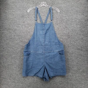 Torrid Overalls Women 1 US 1X Plus Blue Denim Shortalls Jean Square Neck Stretch - Picture 1 of 14