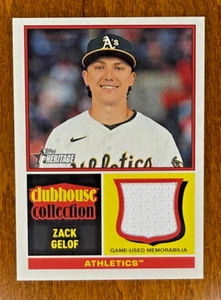 ZACK GELOF, 2025 Topps Heritage Clubhouse Collection Relic, ATHLETICS 🔥⚾️🔥 - Picture 1 of 2