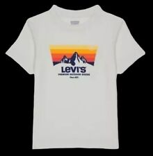 LEVI'S Big Boys Mountain Batwing Graphic 100% Cotton T-shirt White NWT