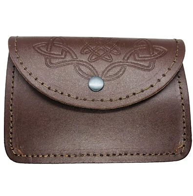 Men's Scottish Bagpiper Drummer Brown Plain Pouch, Kilt Sporran Pouch By Unique - Image 1 of 4