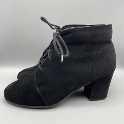 Botines Madden Girl Antorcha Para Mujer Talla 8 M Negros Imitación Gamuza Tacón Bloque Foto 1 de 4