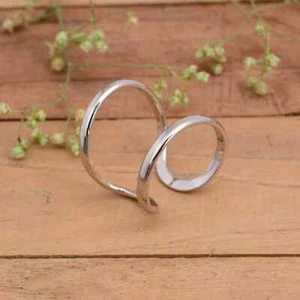 Handgefertigter massiver 925 Sterling Silber verstellbarer Ring stilvoller Schmuck alle Größen - Bild 1 von 4