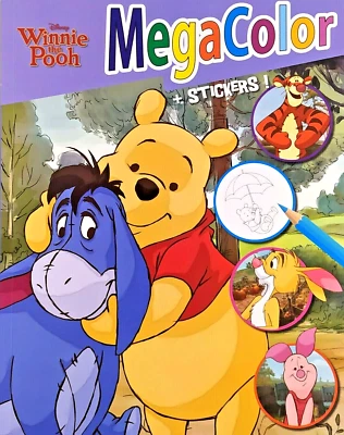 Malbuch Disney Winnie the Pooh Mega Color DIN A4 120 Malvorlagen + 25 Sticker