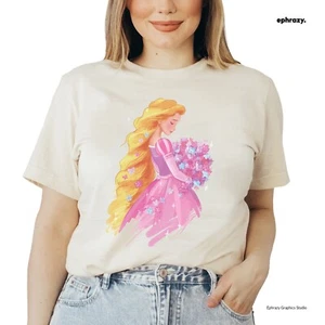 Tangled Rapunzel Disney Inspired Princess Woman T-shirt - Picture 1 of 8