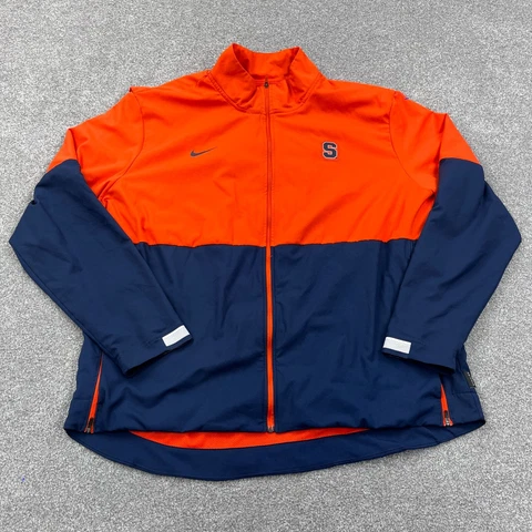 Syracuse Orange Jacket Men Large 2XL XXL Blue Windbreaker Warm Up Nike Zip Up Cover