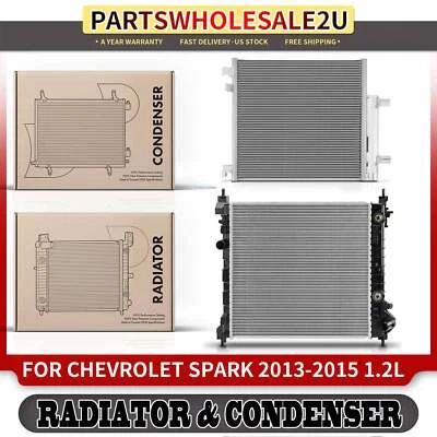 Radiator & AC Condenser Cooling Kit for Chevrolet Spark 2013 2014 2015 L4 1.2L - Image 1 of 4