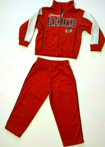 Chicago Blackhawks 2 Piece Track Suit 2T Toddler Pants & Jacket in Red Cover