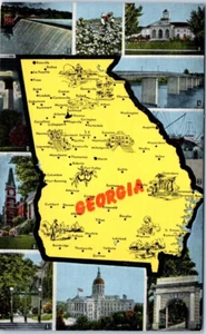 Mapa multi vista GEORGIA GA - Postal - Imagen 1 de 2
