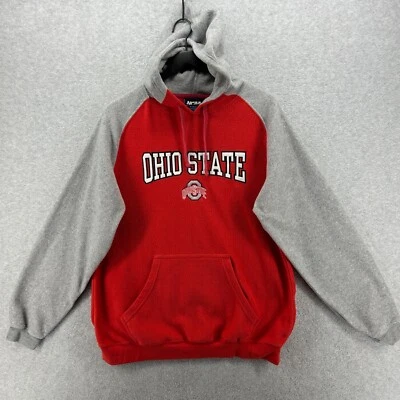 Sudadera con Capucha Ohio State Adulto Talla Mediana Roja Gris Manga Larga Polar NCAA Pullover Foto 1 de 4