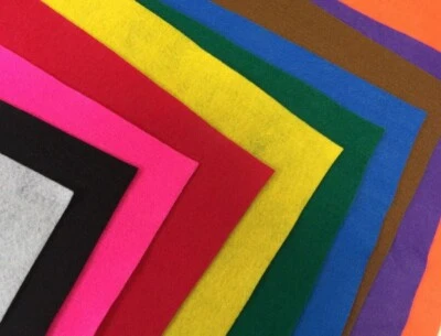 10pcs Mix Colour A4 SIZE Non Woven Felt Fabric Sheets For Kids DIY Art Handcraft - Image 1 of 3