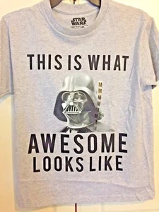 STAR WARS DARTH VADER BOYS YOUTH GRAY T SHIRT SIZE MEDIUM NEW WITH TAGS - Imagen 1 de 4