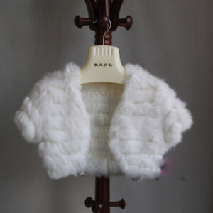 100% Real Rabbit Fur Knitted Bolero Cape Womens Shrug Poncho Shawl Wedding Scarf