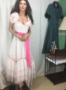 Mendicino White With Pink Accent Formal Womens Vintage 6 New Old Stock - Picture 1 of 10