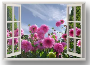 WINDOW FRAME 3D EFFECT CANVAS PICTURE PRINT WALL ART  - Picture 1 of 12