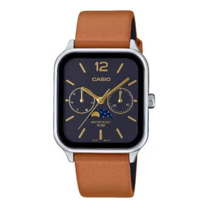 Orologio Casio MTP-M305L-1AVER rettangolare fasi di luna nero pelle - Foto 1 di 1