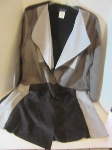 Slinky Brand faux suede gray jacket LARGE polyester spandex - Picture 1 of 6