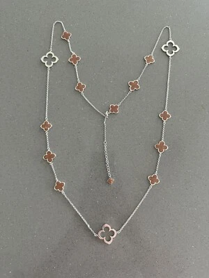 Lauren G. Adams Early Long Navy Brown Daisy Chain Necklace - Image 1 of 4